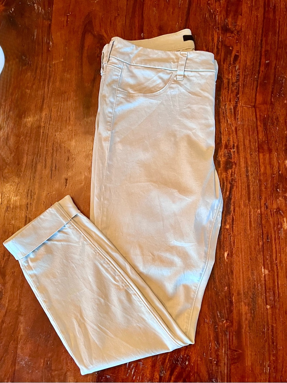 Ice Blue Soft Stretchy Tailored Slim Ankle Pants with Cuffed ankle Sz 30